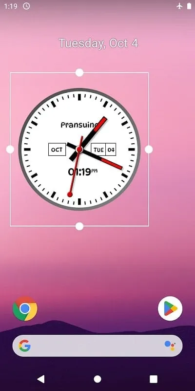 Tampilan antarmuka SwissClocks Live Wallpaper MOD yang menunjukkan fitur premium