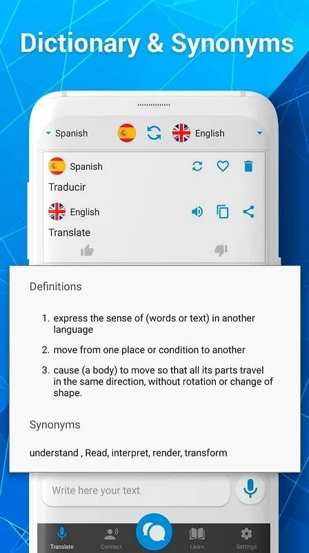 Talkao Translate mod demonstrating voice translation