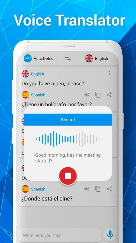 Talkao Translate mod interface showing premium features