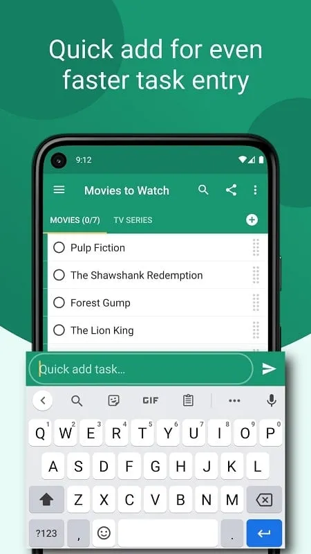 Tasks Todo list mod sync feature