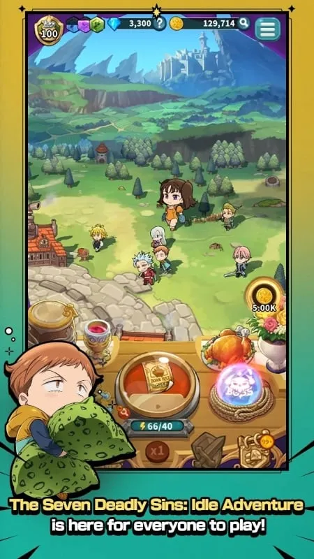 Tampilan game The Seven Deadly Sins IDLE Mod