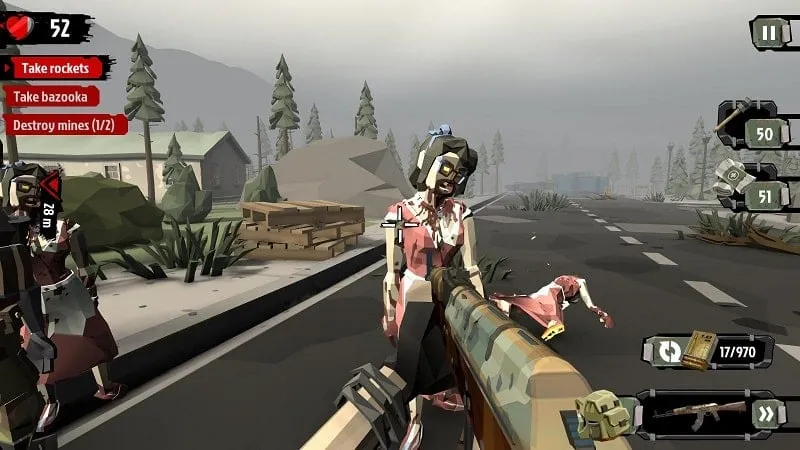 Cara mengakses menu mod di The Walking Zombie 2.