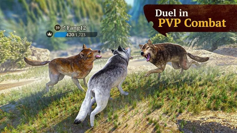 The Wolf MOD APK download screen.