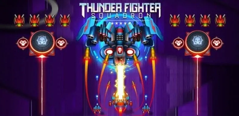 Tela inicial do Thunder Fighter Superhero.