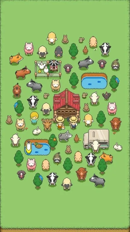 Granja inicial en Tiny Pixel Farm.