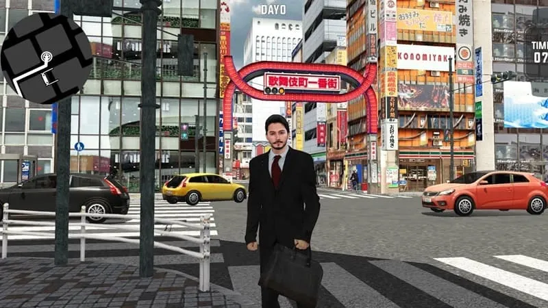 Tampilan game Tokyo Commute Driving Sim dengan detail kota yang memukau.