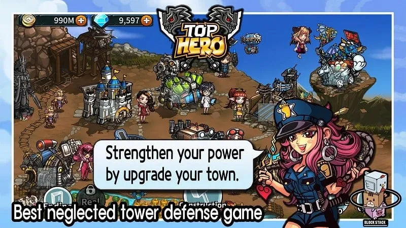 A screenshot of the in-game battle showcasing various heroes and their special abilities in action.