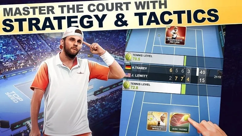 Training a player in TOP SEED Tennis.