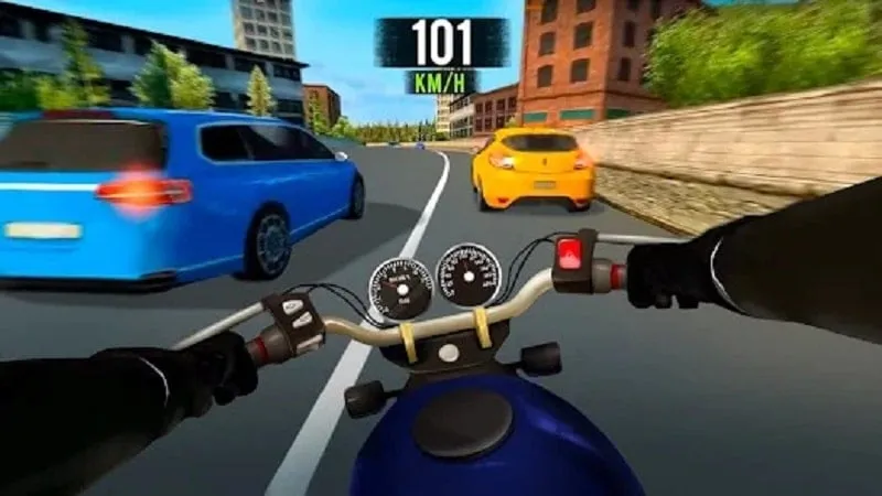 Hình ảnh tùy chỉnh xe máy trong Traffic Moto Racing 2024 với tiền vô hạn.