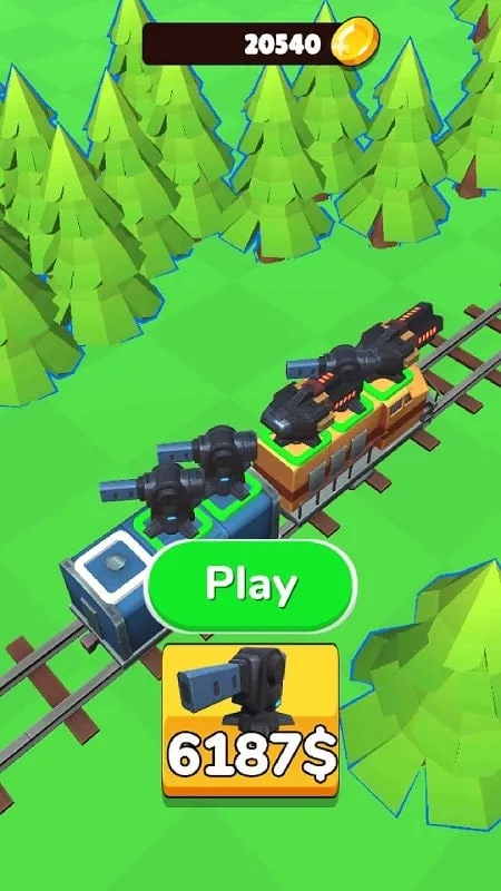 Downloading Train Adventure MOD APK on an Android smartphone.