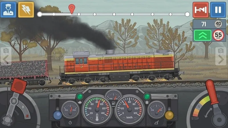 Variedad de paisajes en Train Simulator – 2D Railroad Game MOD APK.