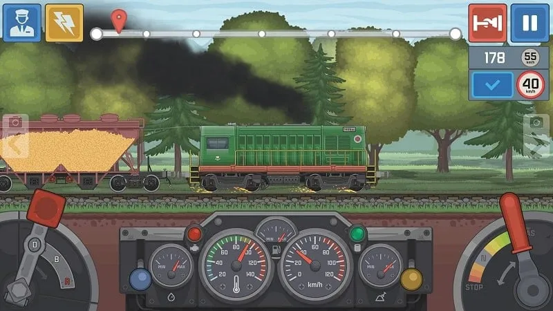 Giao diện game Train Simulator 2D Railroad Game MOD APK với tiền vàng vô hạn