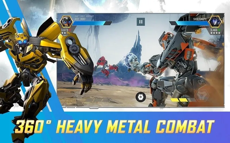 Gameplay scene from Transformers: Forged to Fight showing a base under attack.