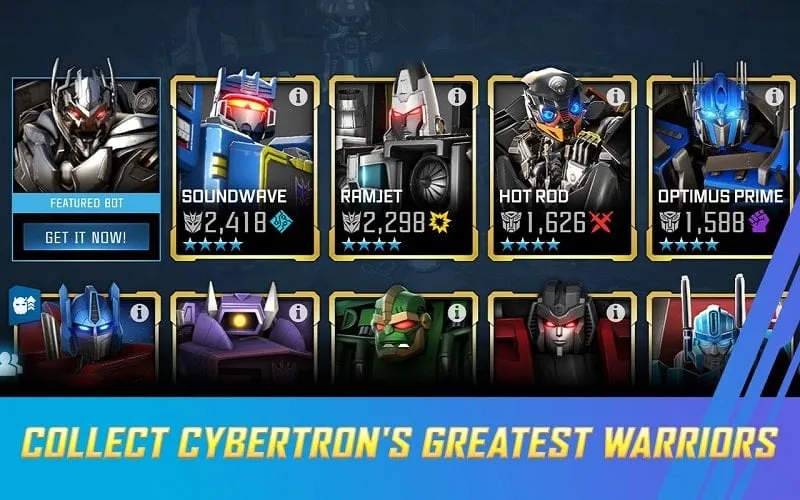 Variety of Transformers characters showcased in Transformers: Forged to Fight.