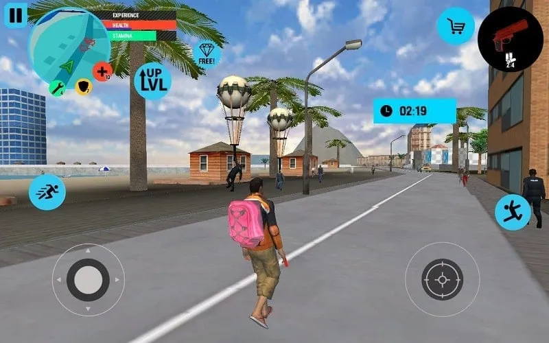 Screenshot displaying the in-game store interface in Truck Driver City Crush, showcasing available vehicles and weapons for purchase.