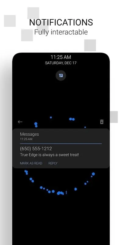 True Edge usage example with messaging app