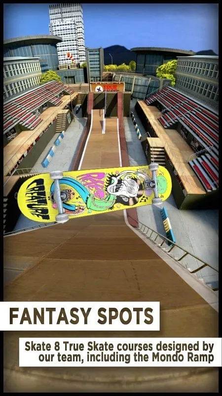 Customizing skateboards in True Skate with unlimited money.