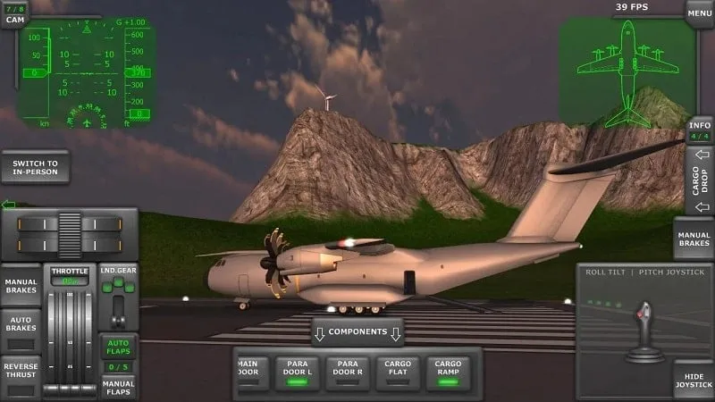 Hình ảnh trong game Turboprop Flight Simulator 3D.