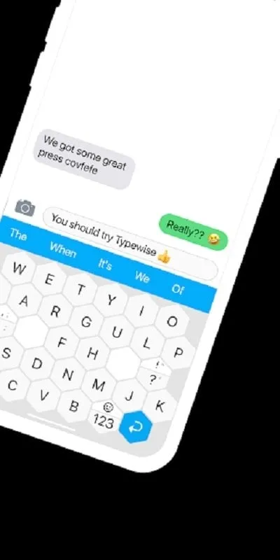 Menú de configuración de Typewise Offline Keyboard que muestra las opciones de personalización