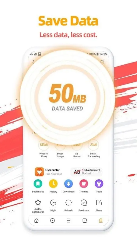 Demonstrasi fitur UC Browser Mod