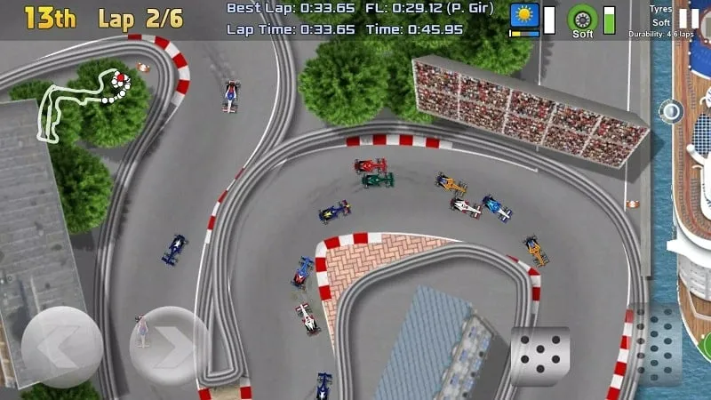 In-game screenshot of Ultimate Racing 2D 2 showcasing the racing interface.