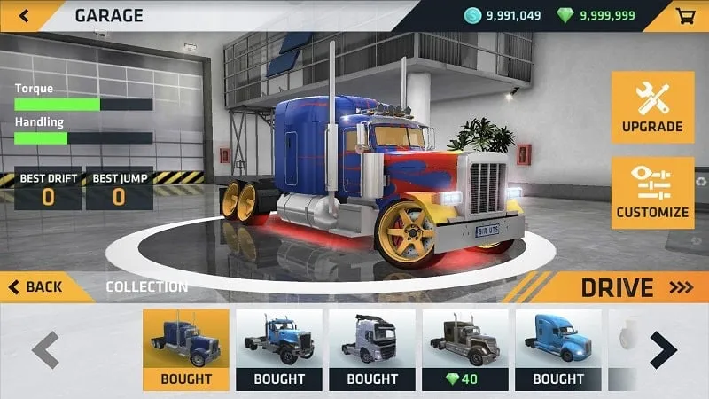 Screenshot of in-game store in Ultimate Truck Simulator with unlimited money.