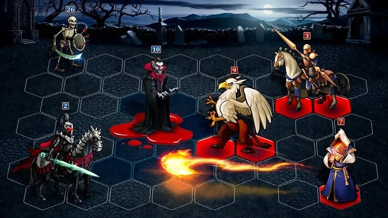 Tangkapan layar layar pemilihan karakter Vampire Rising: Magic Arena.