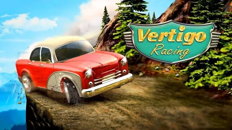 Tampilan gameplay Vertigo Racing dengan grafis retro.