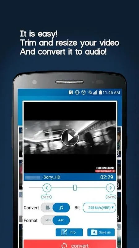 Video MP3 Converter mod apk showing conversion process