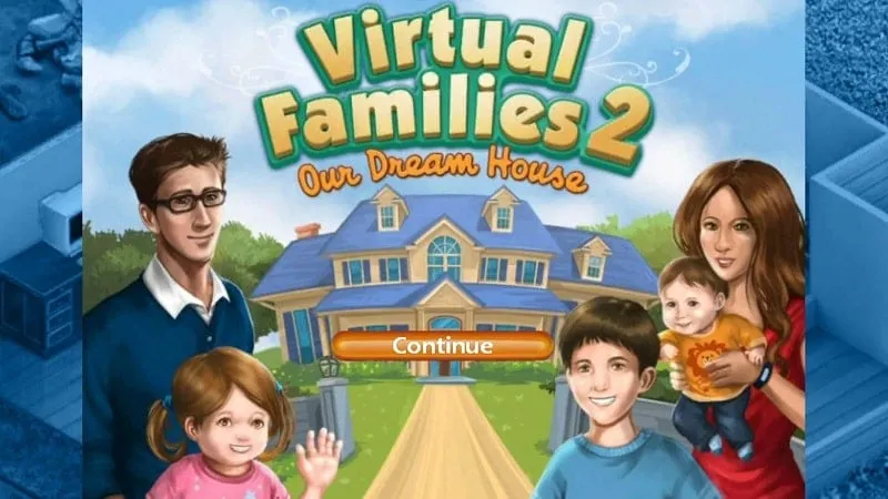 Proses download file mod apk Virtual Families 2 di perangkat Android.