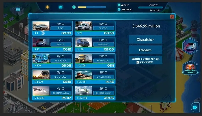 Jogo Virtual Truck Manager 2 Tycoon Mod para Android