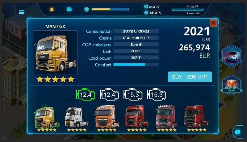 APK do jogo Virtual Truck Manager 2 Tycoon modificado