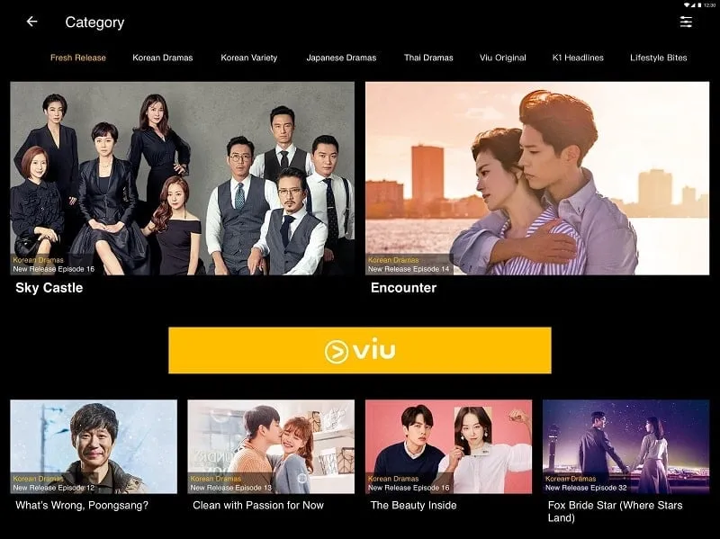 Interface do VIU Mod mostrando recursos premium.