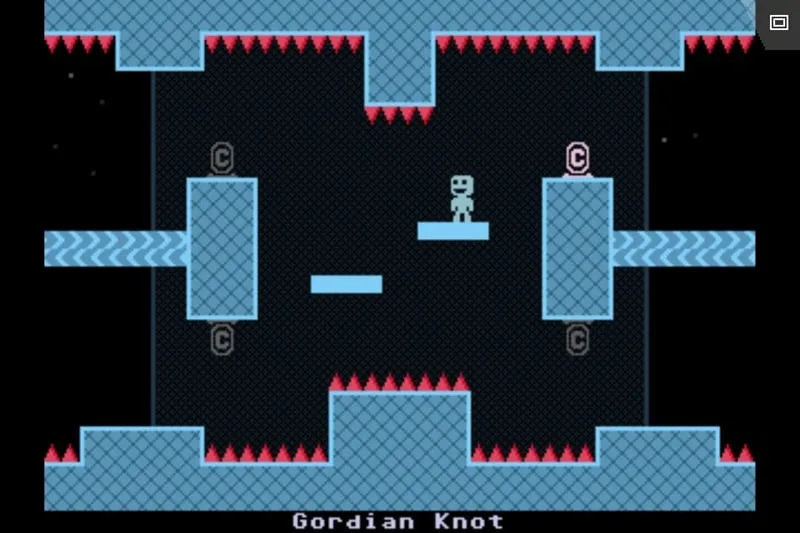 Screenshot of VVVVVV gameplay showcasing the unlimited lives feature in action.