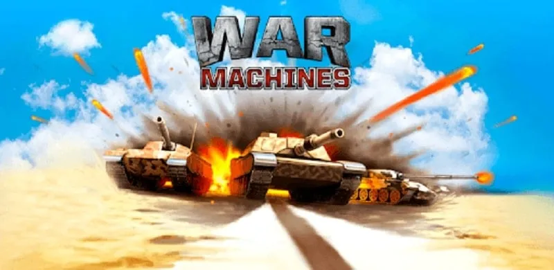 Main screen of War Machines depicting a tank in action.