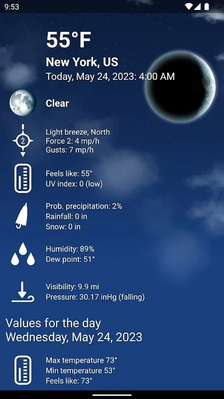 Interfaz del mapa del mod Weather XL PRO