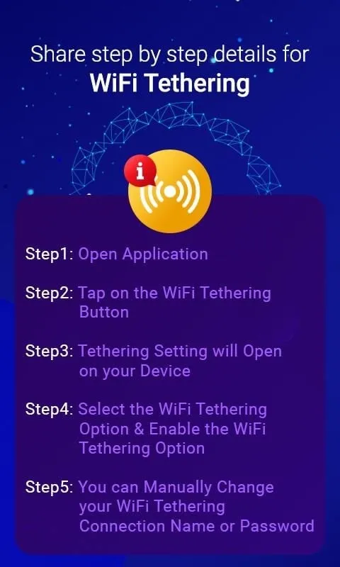 Giao diện WiFi Tethering Internet Sharing mod hiển thị các tính năng premium