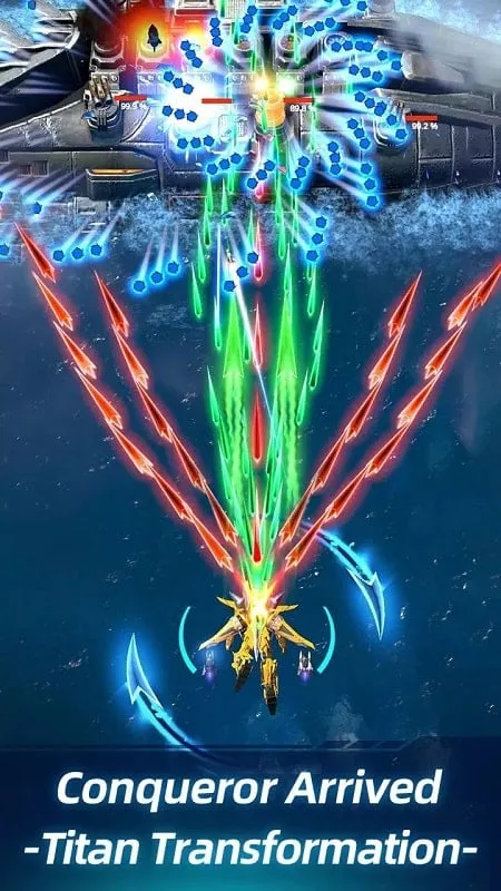 Wing Fighter in-game screenshot displaying powerful warriors and special features.