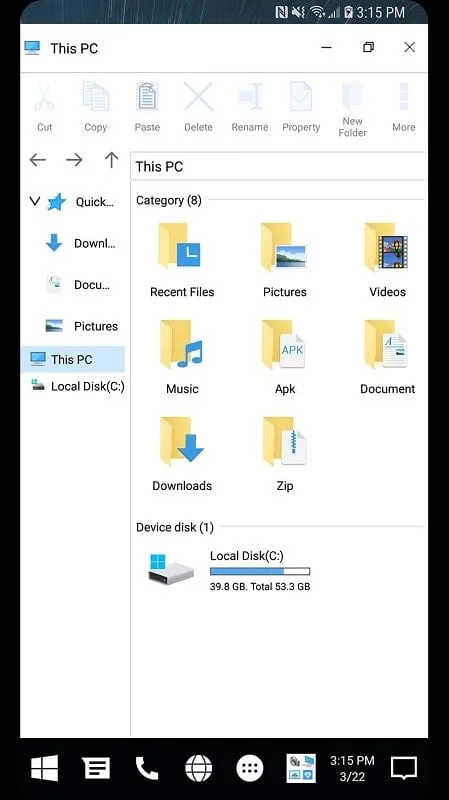 Ejemplo de administración de archivos en Winner Computer Launcher