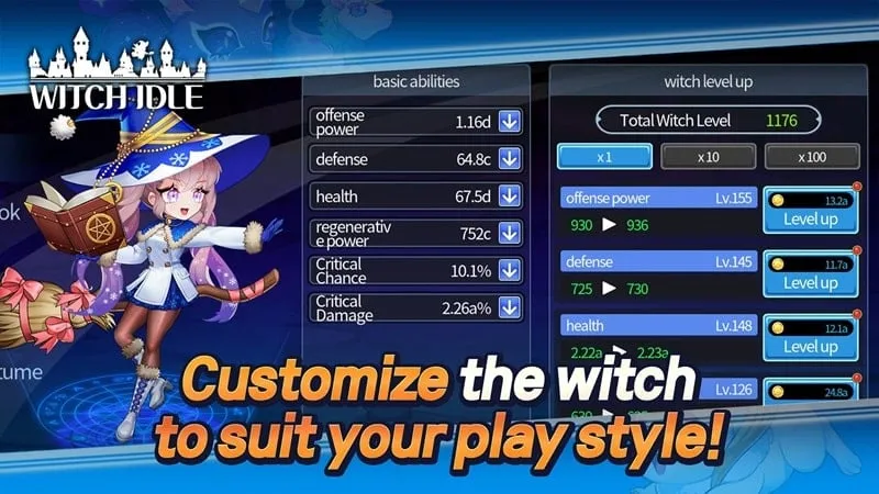 Cara mengakses menu MOD di Witch Idle.