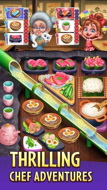 Tela do jogo Wonder Chefs MOD APK.