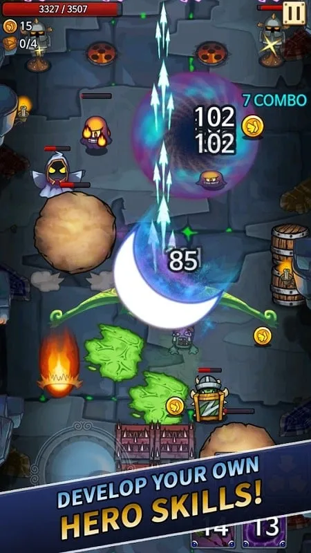 Hình ảnh chiến đấu trong Wonder Knights PV mod apk