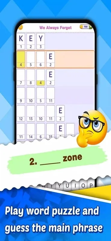 Word Cipher gameplay screenshot showcasing the user interface and a puzzle in progress.