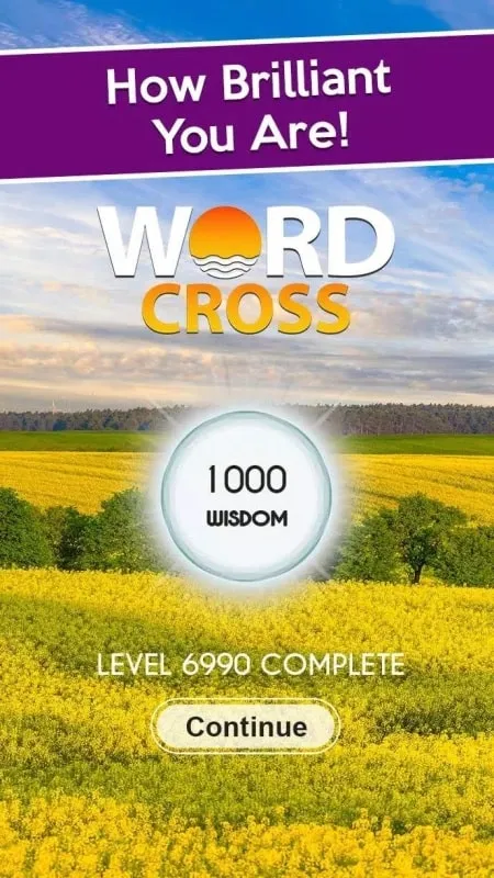 Menginstal Word Cross Crossy Word Search MOD APK di perangkat Android.