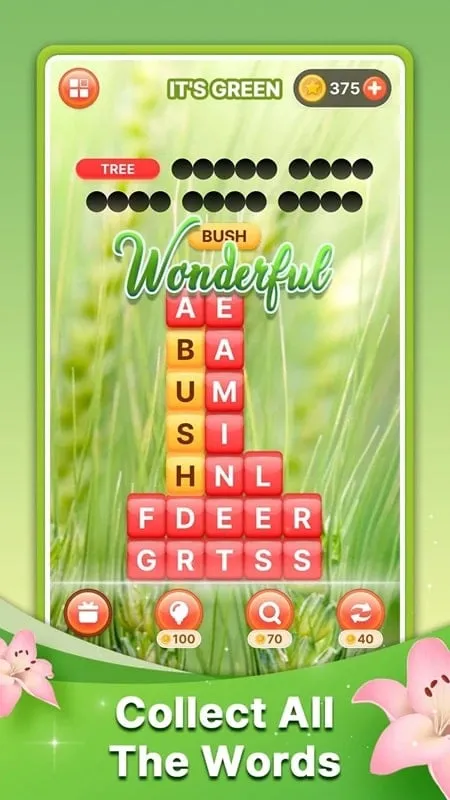 Contoh penggunaan uang dalam game di Word Search Block Puzzle Game.