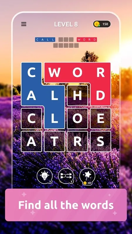 Image illustrating the world map feature within the Words of Nature game.