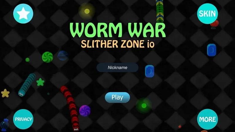 Gameplay do Worm War em um celular.