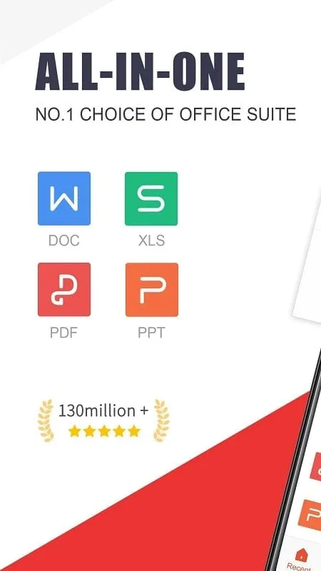 WPS Office mod interface showing premium features