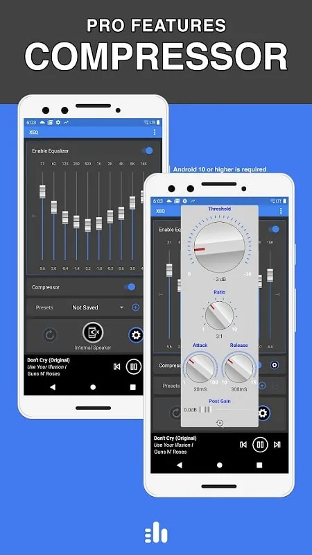 XEQ mod apk interface showing advanced settings