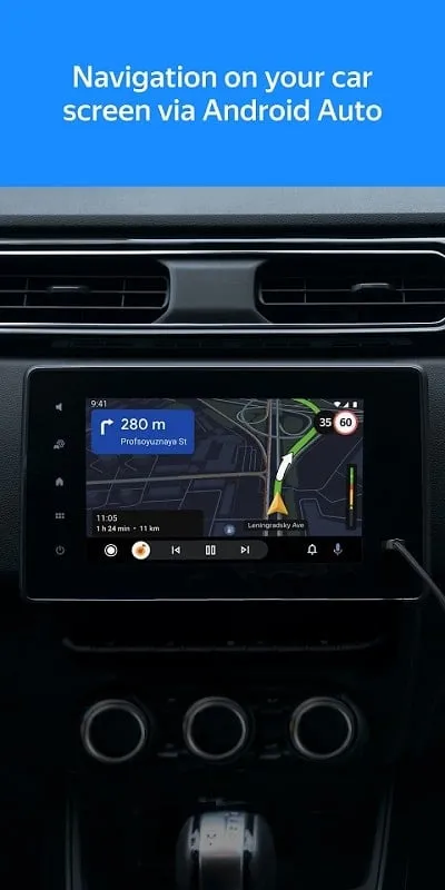 Yandex Maps mod interface showing premium features